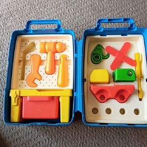 Vintage 1978 Mattel Tuff Stuff Toy Tool Set Workshop - toolbox Work bench